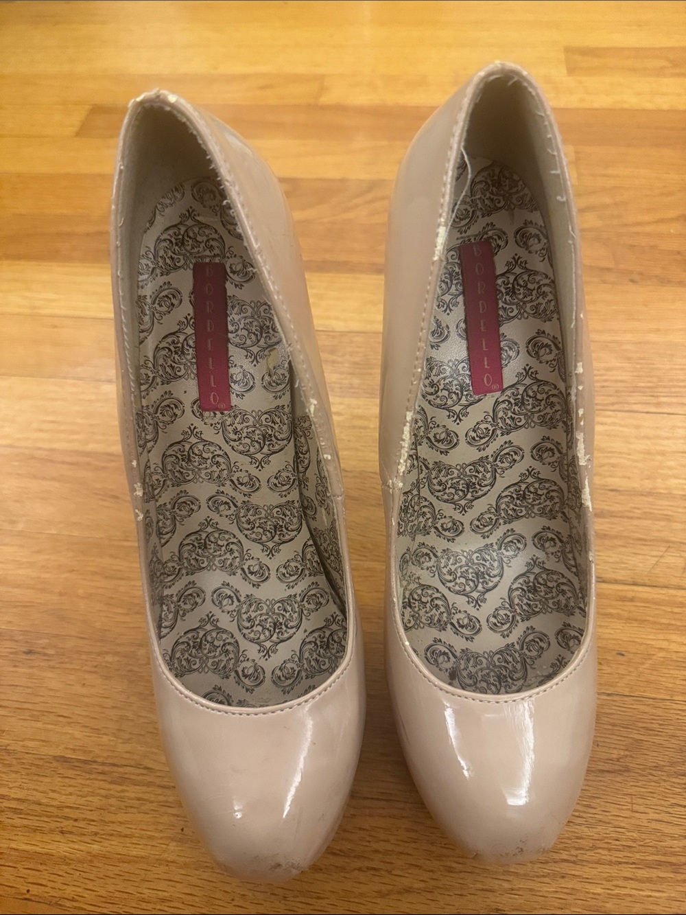Pleaser Bordello Teeze-06W Beige Nude Platform Pump Size 8 Burlesque Sexy